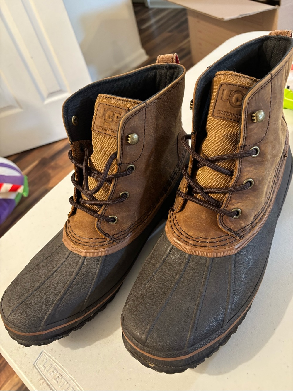 UGG Men's Brown & Dark Gray Waterproof Duck Boots